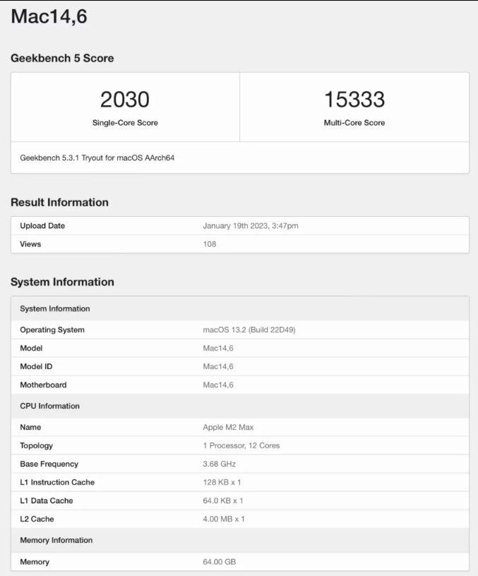 M2 Max 版 MacBook Pro 跑分爆光：究竟有多快？