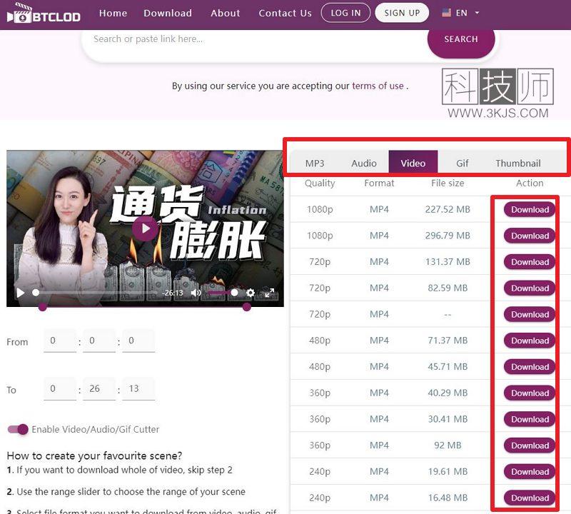 Btclod_youtube油管视频下载在线工具(含教程)