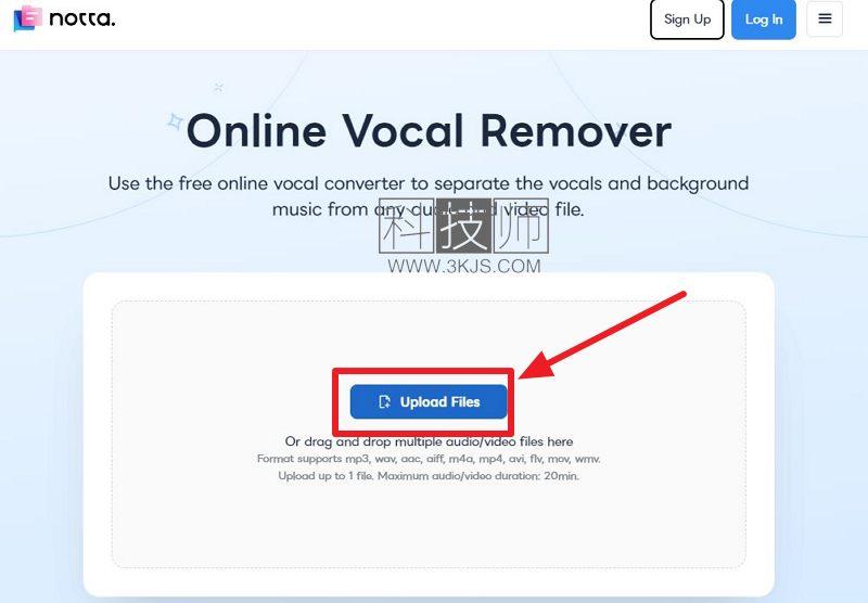 Notta Vocal Remover - 人声和背景音乐分离在线处理工具