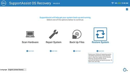 SupportAssist OS Recovery - Dell设备的系统恢复工具