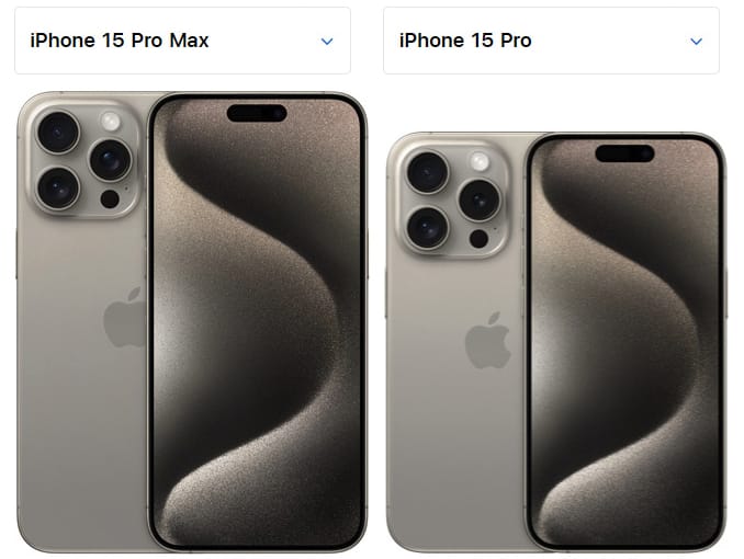 iPhone 15 Pro Max 和 iPhone 15 Pro 怎么选择(附对比选购指南)