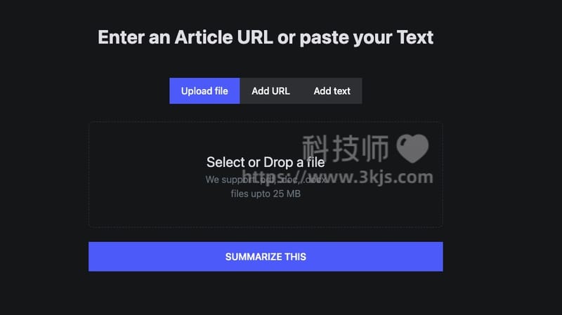 TLDR This - 基于AI的文章摘要在线生成工具