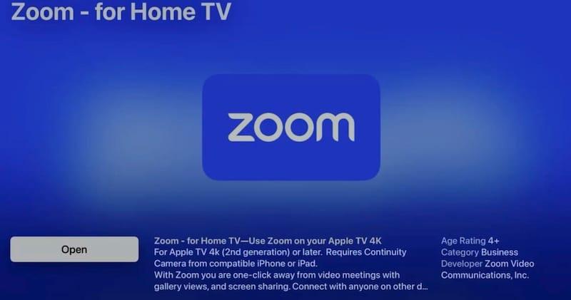 Zoom登陆Apple TV 4K，让你用电视来开会