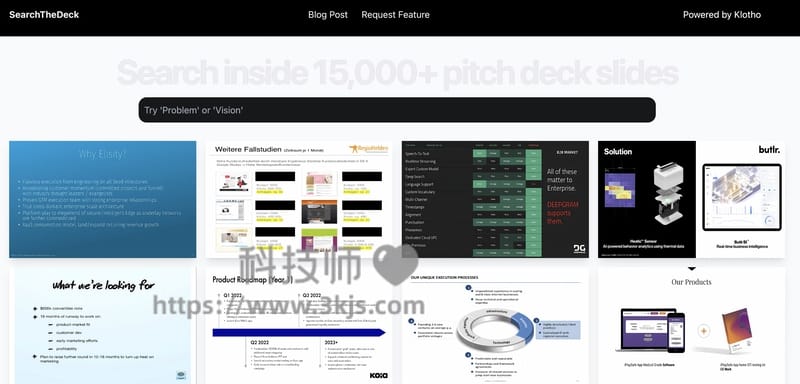 SearchTheDeck - 数据演示类幻灯片设计图片素材网站