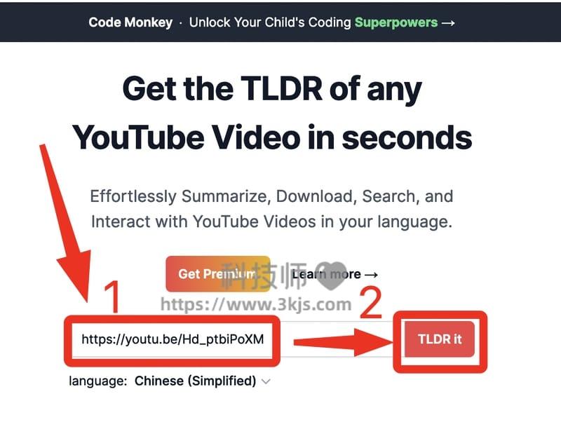 you-tldr ：Youtube视频文字总结AI在线工具