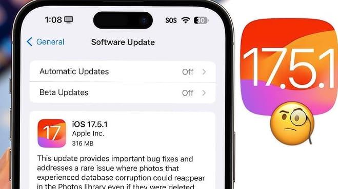 苹果紧急推出 iOS 17.5.1 固件更新，修复删除照片重新出现的问题