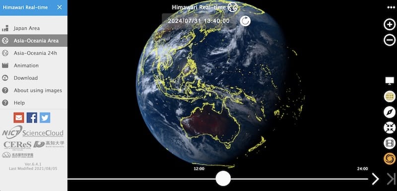 Himawari Real-time ：气象图实时监测在线网站