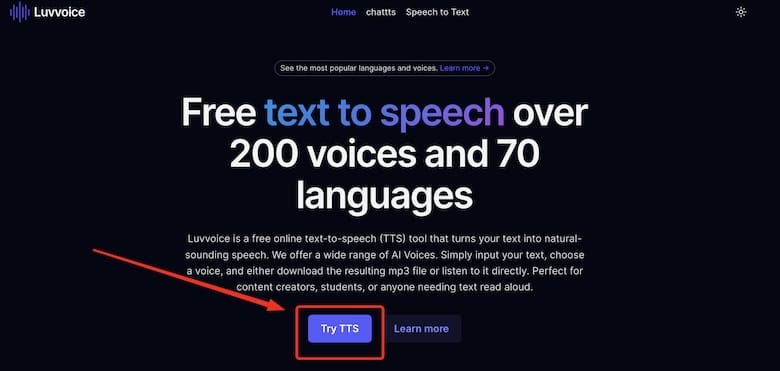  Luvvoice - 基于AI的文字转语音在线工具