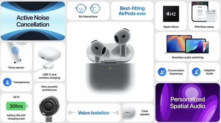 全新一代 AirPods 4 发布，高端版本支持主动降噪功能