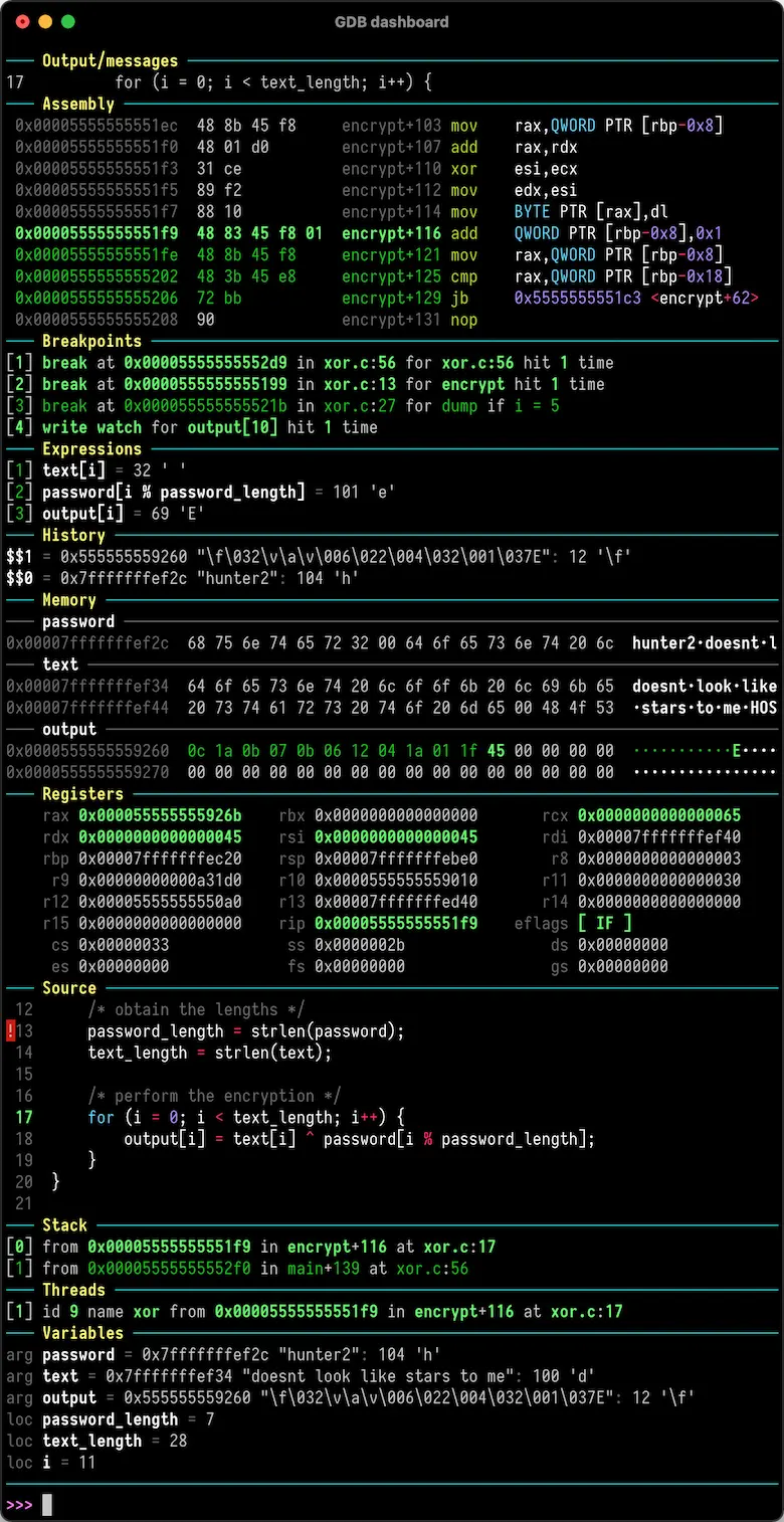 GDB dashboard - 基于Python的模块化可视化GDB接口