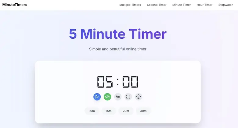 MinuteTimers - 在线计时器网站