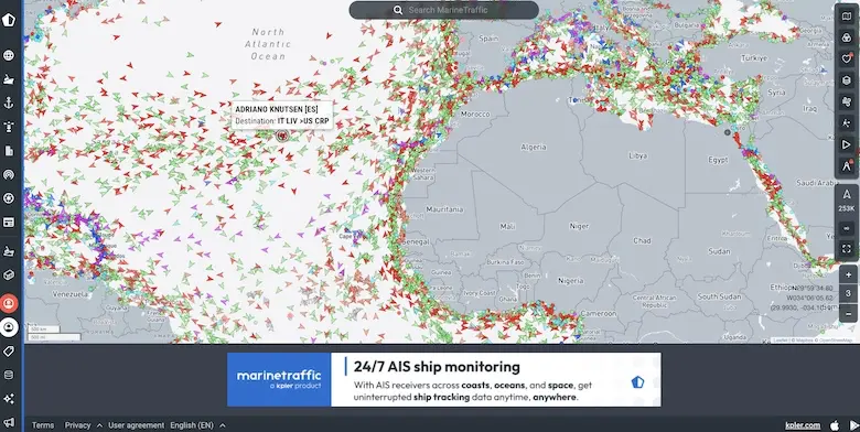 MarineTraffic - 船舶实时监控和航运大数据分析平台