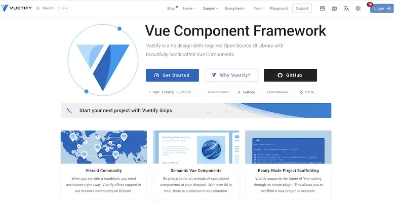 Vuetify - 基于 Vue.js 的组件框架