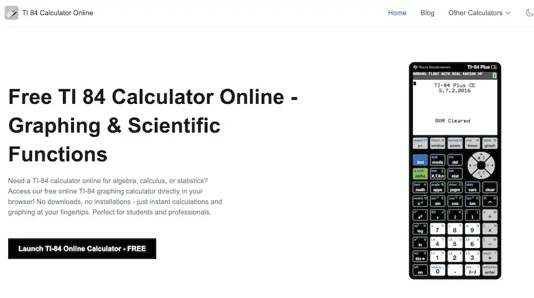 TI 84 Calculator Online - 在线科学计算器工具